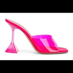 Amina Muaddi Pink Mules